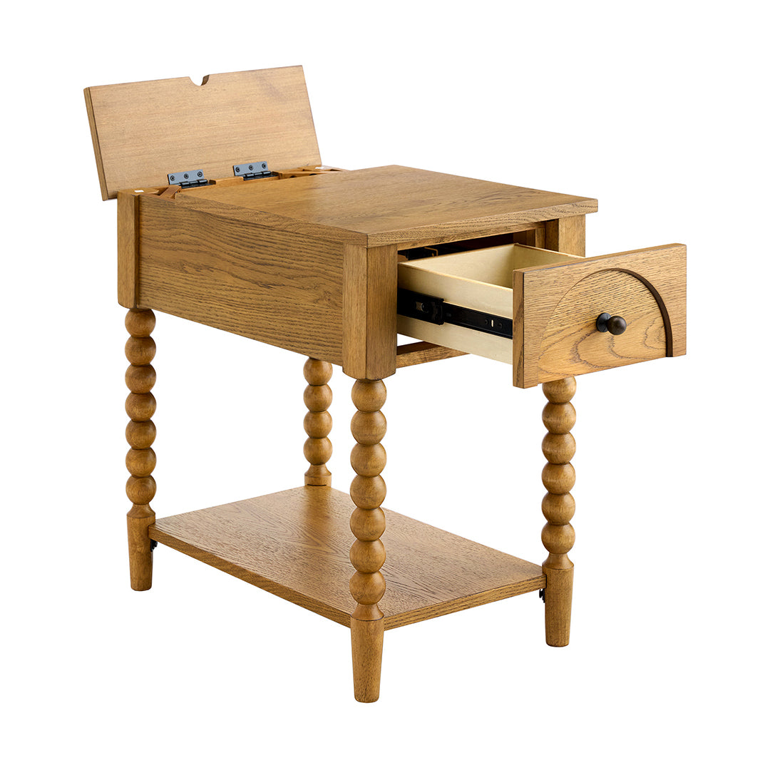 Mabel Chairside Table from Sandberg Furniture in Veneer - Open position