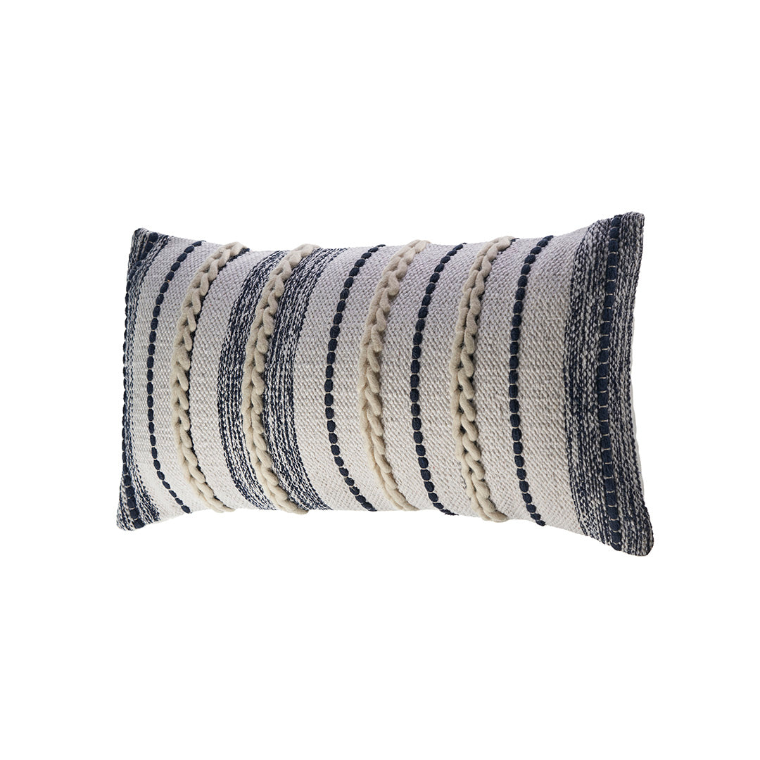 Navy and white fashion lumbar pillow