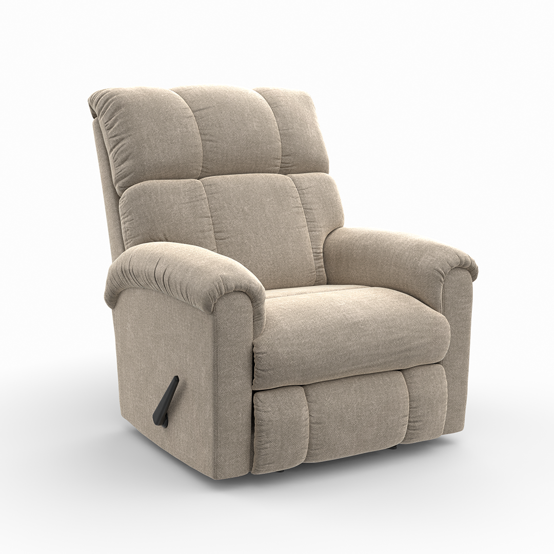 Norton rocker recliner in beige, front view