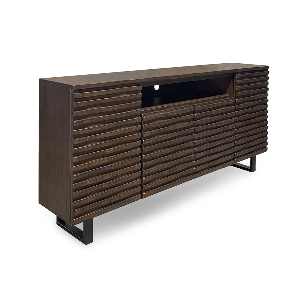 Parker Media Console from Sunny Designs, Inc. in Brown with Wire Management - Console feature