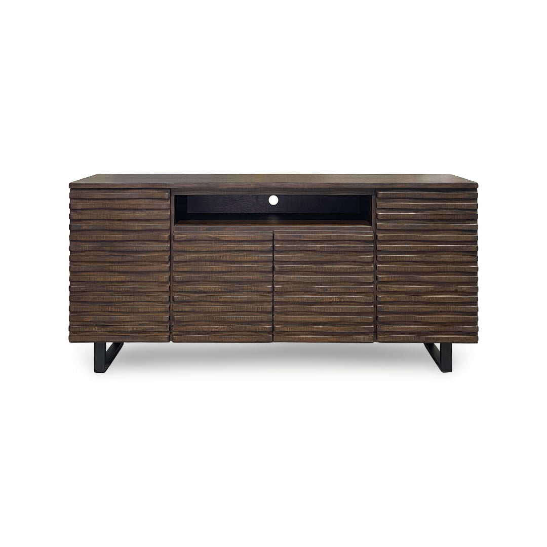 Parker Media Console from Sunny Designs, Inc. in Brown with Wire Management - Console feature