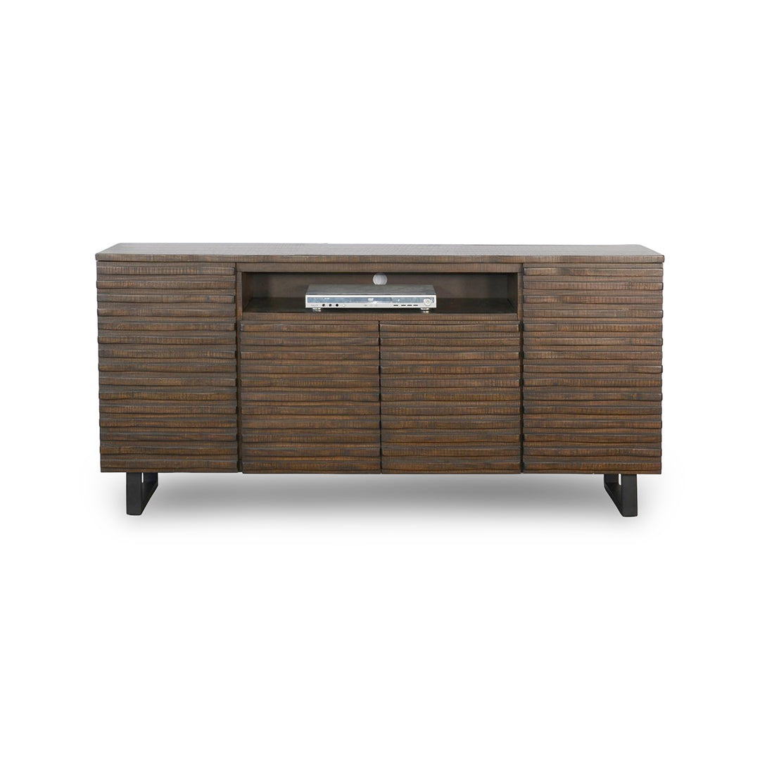 Parker Media Console from Sunny Designs, Inc. in Brown with Wire Management - Console feature