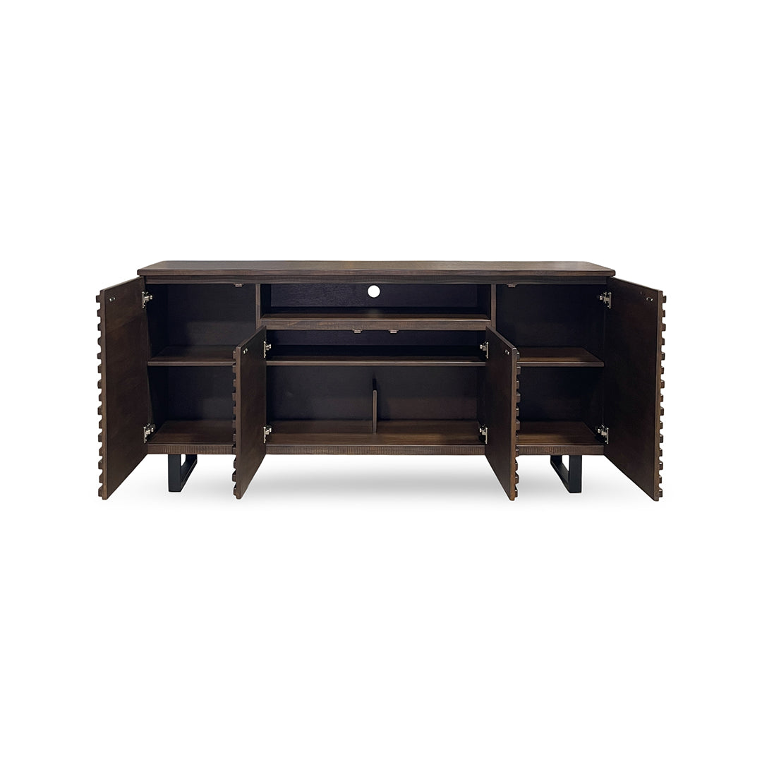 Parker Media Console from Sunny Designs, Inc. in Brown with Wire Management - Console feature