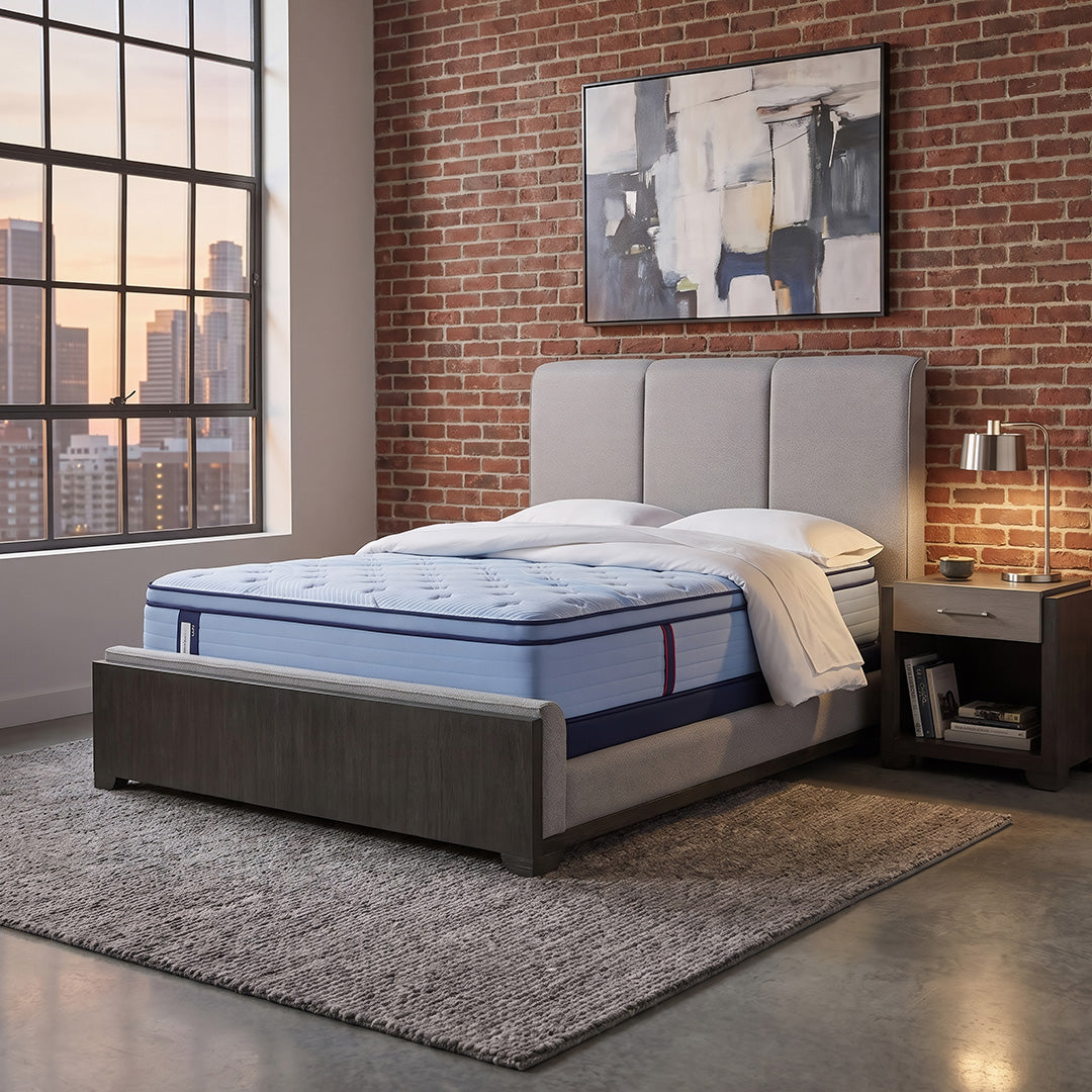 Paterson Medium Pillow Top Mattress from Sealy in Queen Innerspring - Overhead view