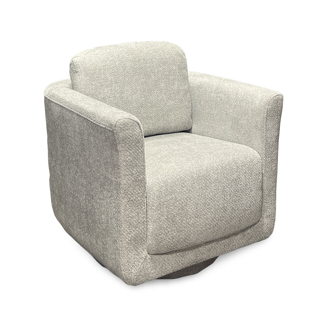 Perry Swivel Chair from Cheers in Gray Polyester with Reversible Cushions, Swivel