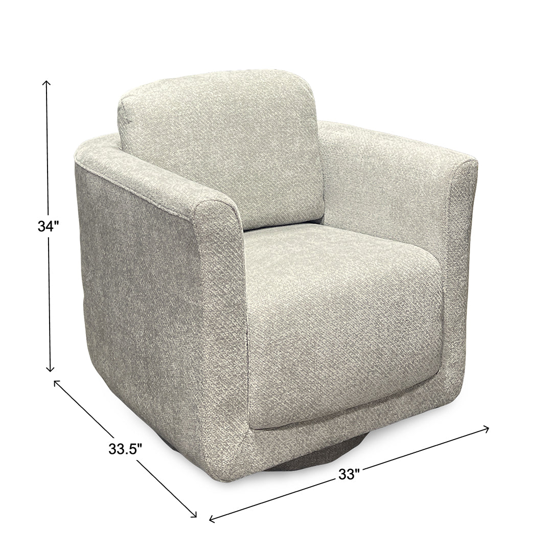 Perry Swivel Chair from Cheers in Gray Polyester with Reversible Cushions, Swivel - Additional view 9