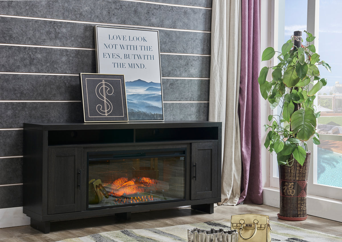 Kent Media Console with Fireplace - 64 Inch