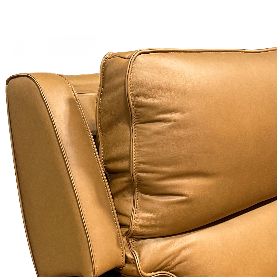 Raymond Leather Zero-G Power Recliner from Bassett Furniture Industries in Brown - Reclined position