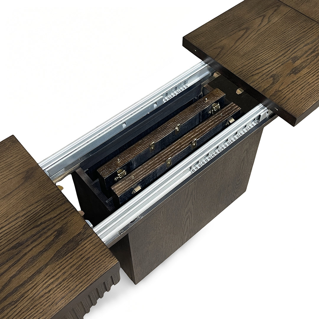 Reeded Flex Expandable Bench from Davis Home in Brown Veneer with Storage, Extension Leaf - Additional view 13