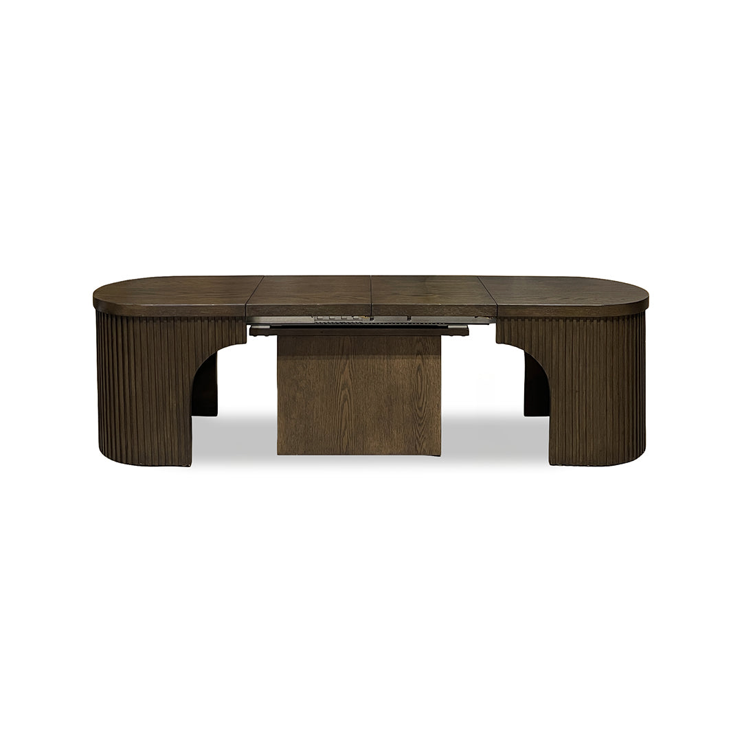 Reeded Flex Expandable Bench from Davis Home in Brown Veneer with Storage, Extension Leaf - Additional view 7