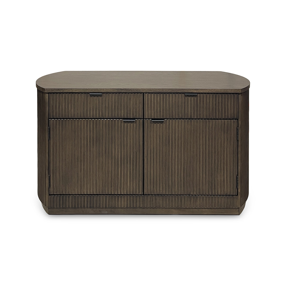 Reeded Flex Server from Davis Home in Brown Veneer - Detail view