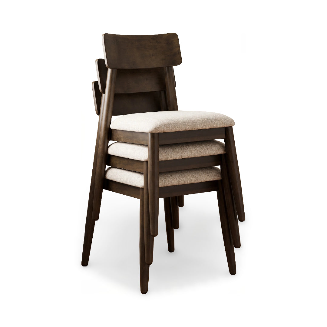 Reeded Flex Upholstered Side Chair from Davis Home in Brown Polyester - Side view