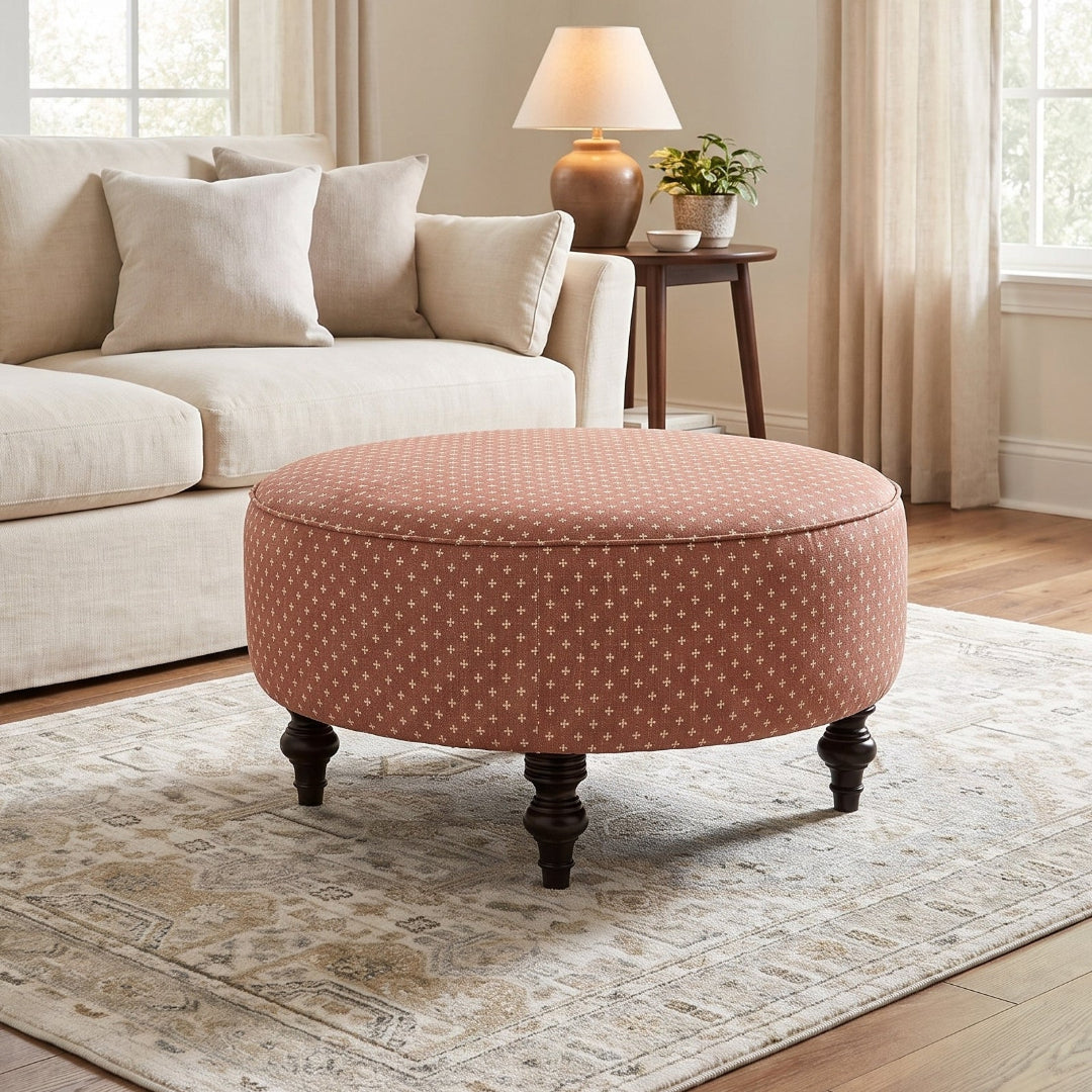 Renae Ottoman from Best Home Furnishings in Red, Made in USA - Alternate angle