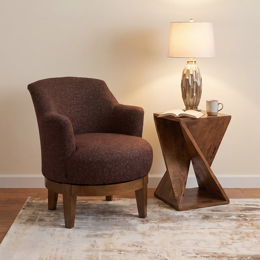 Ronan Swivel Accent Chair from Best Home Furnishings in Purple Polyester, Made in USA - Alternate angle