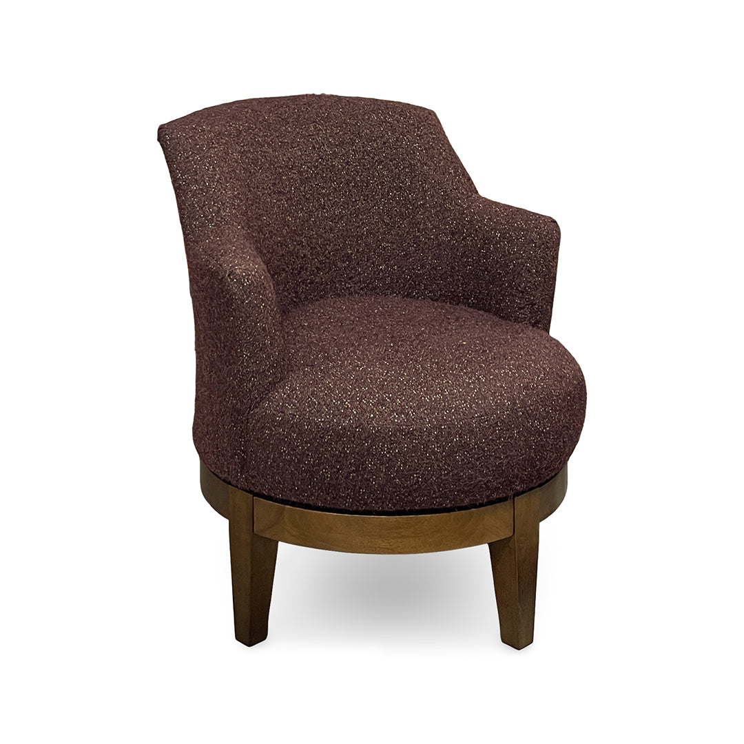 Ronan Swivel Accent Chair from Best Home Furnishings in Purple Polyester with Swivel, Wood Legs, Made in USA