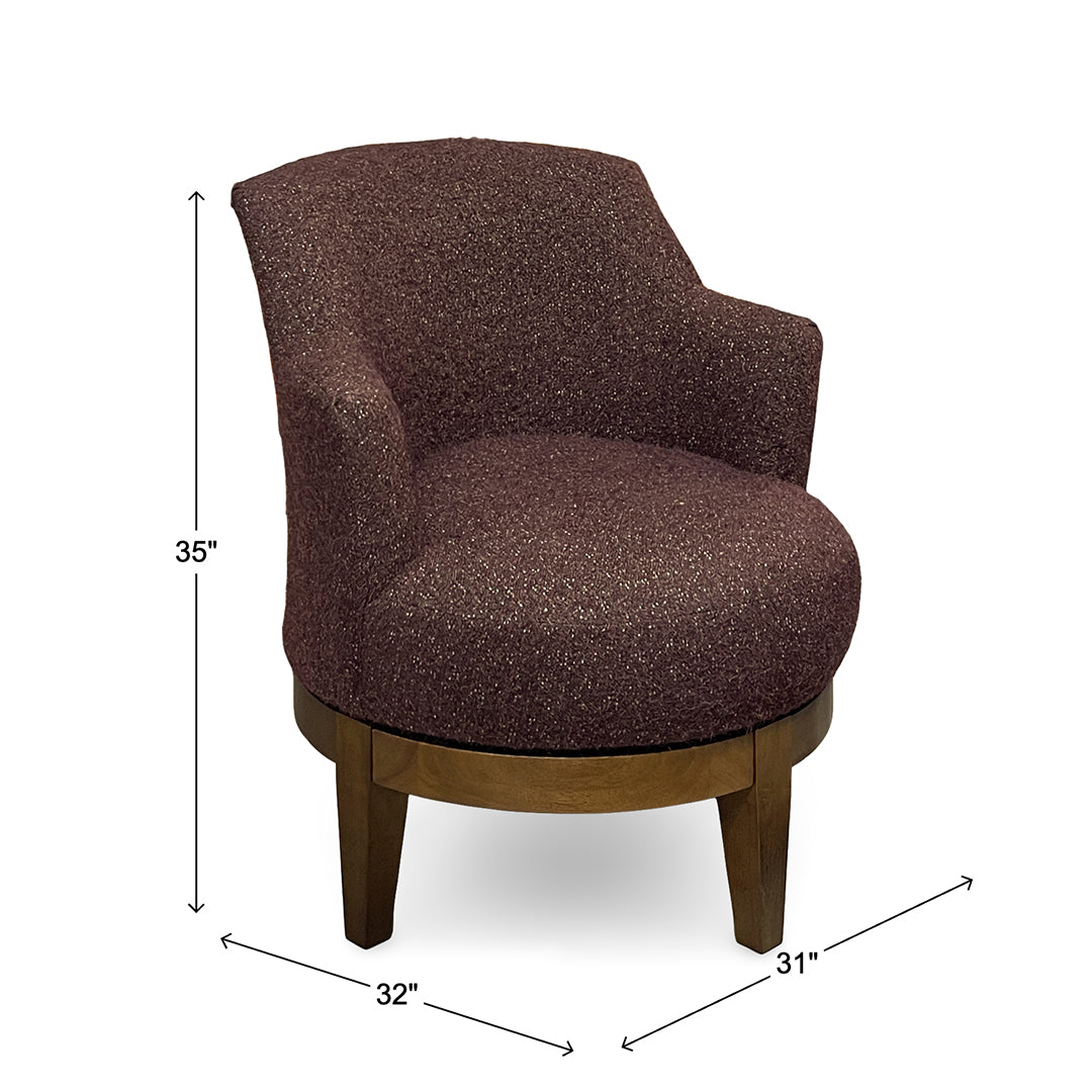 Ronan Swivel Accent Chair from Best Home Furnishings in Purple Polyester with Swivel, Wood Legs, Made in USA - Additional view 10