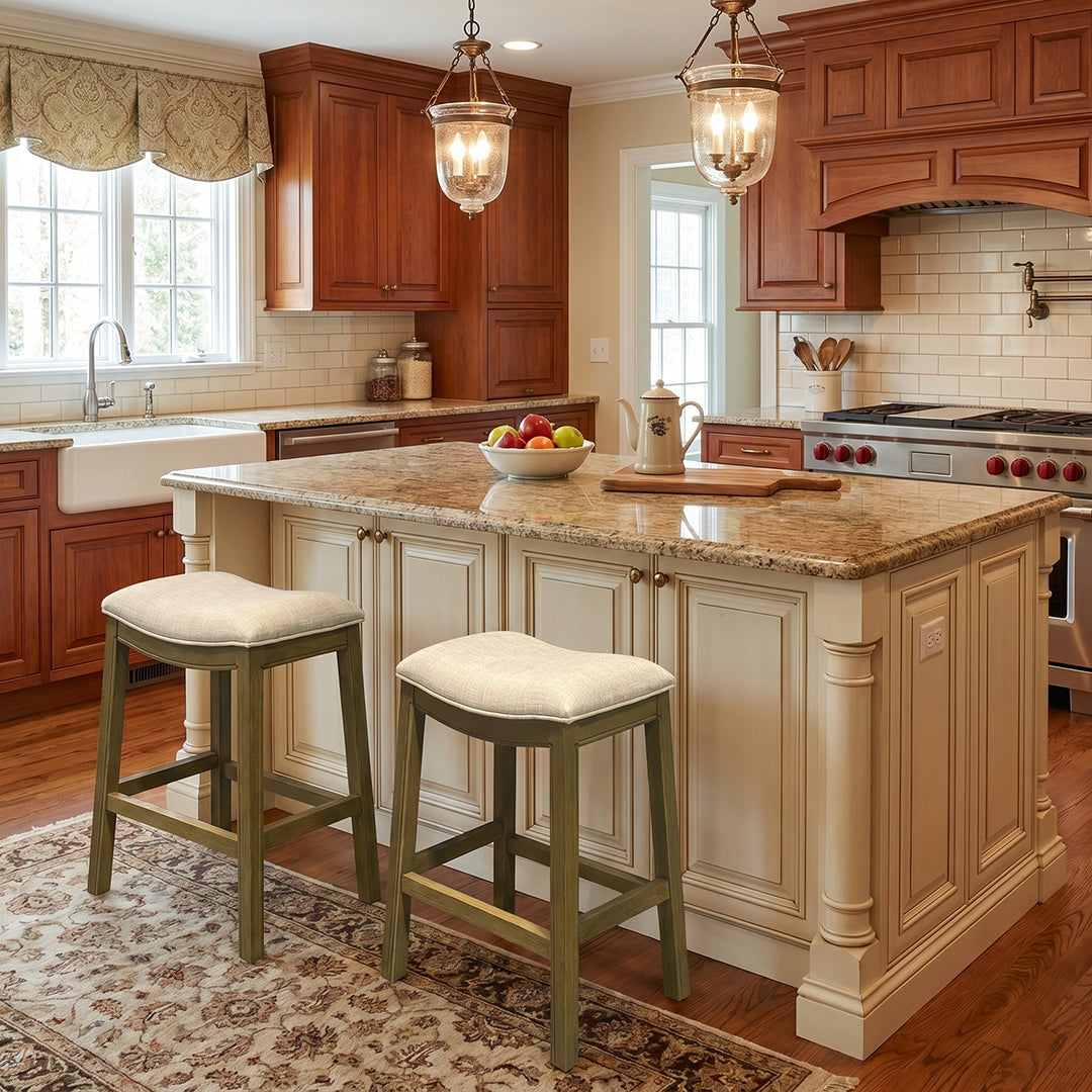 Rylan Upholstered Stool - Beige
