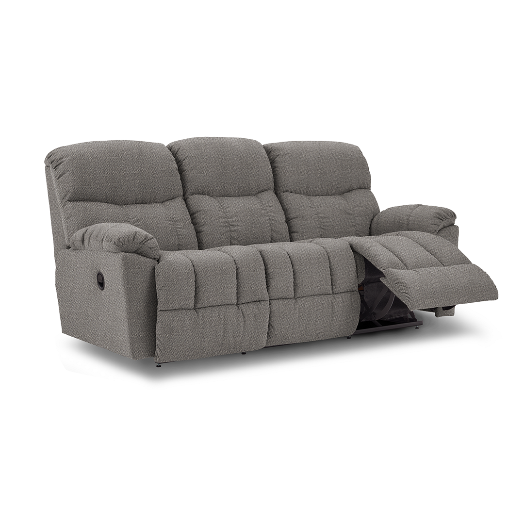 Morrison Reclining Sofa from La-Z-Boy Incorporated in Gray with Manual Recline, Made in USA
