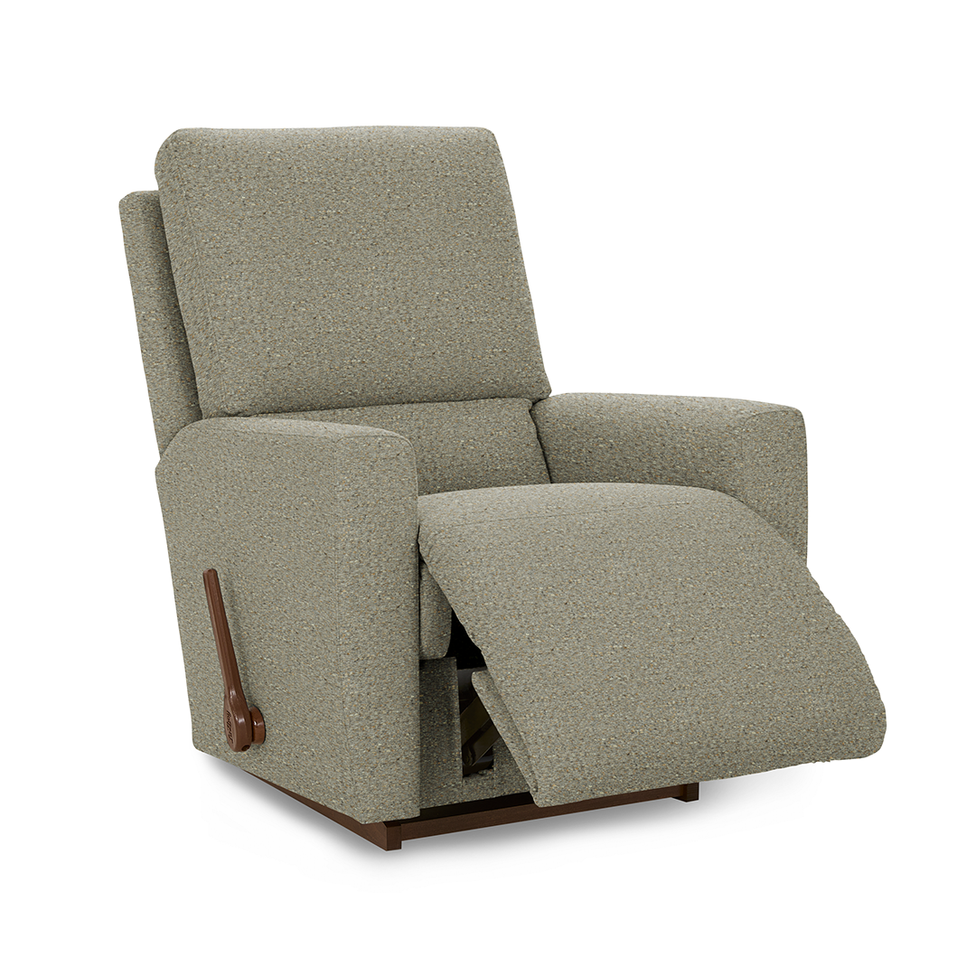 Kells Rocker Recliner from La-Z-Boy Incorporated in Gray with Manual Recline, Made in USA - Detail view