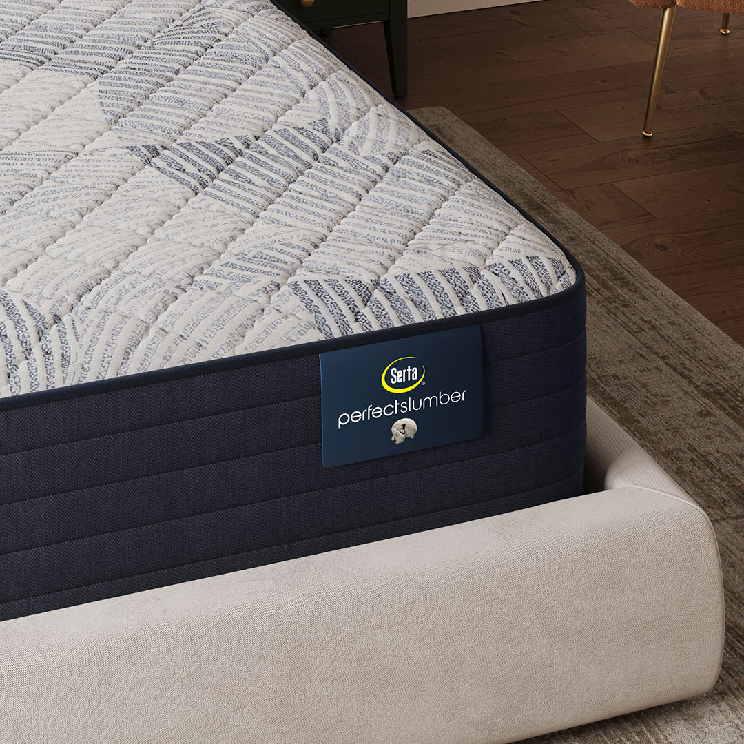 Serta® Ciela Firm Mattress from Furniture Fair in Queen Gel Foam, Made in USA - Angle view