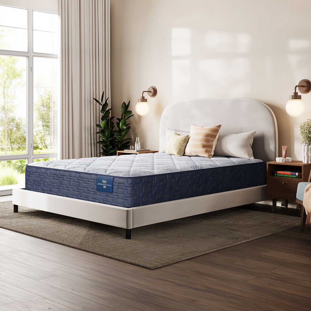 Serta® Driftstone Medium Mattress from Serta in Queen Gel Foam, Made in USA - Angle view