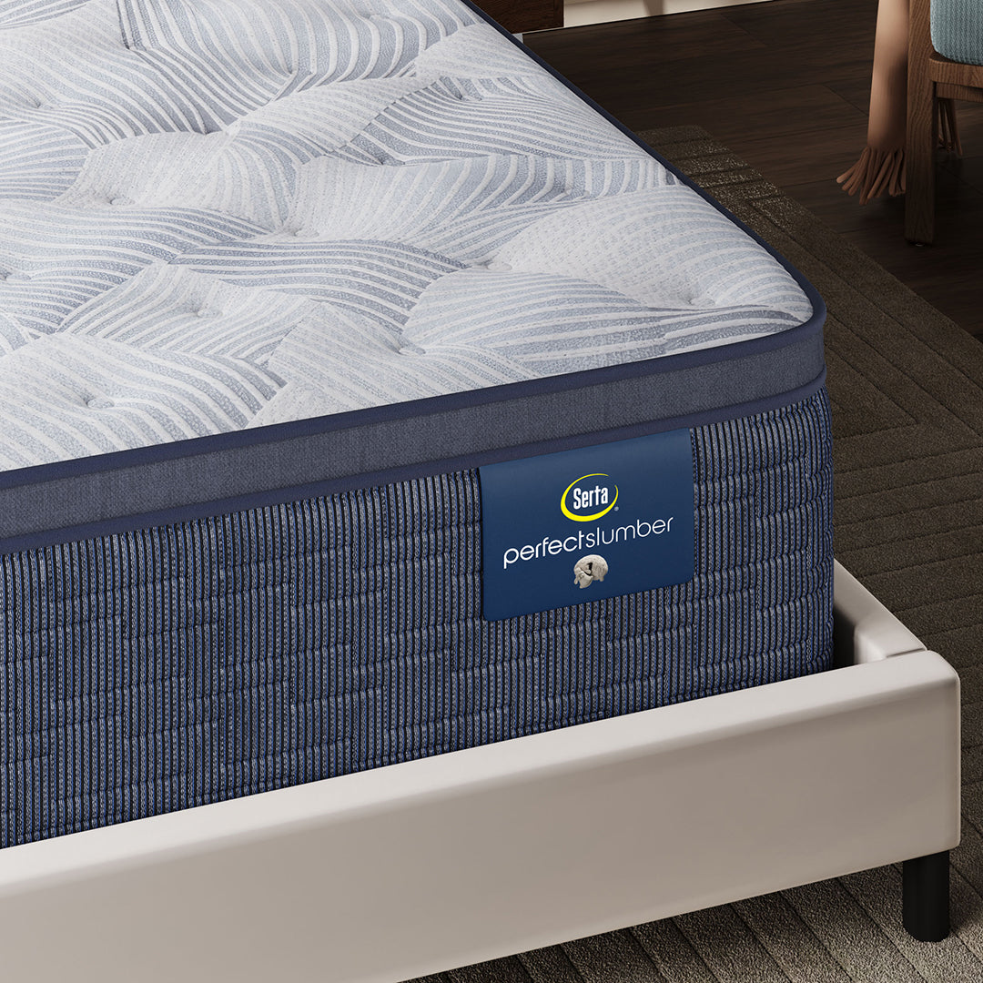 Elderwood Plush Pillow Top Mattress from Serta in Queen Gel Foam with Cooling, Made in USA - Angle view