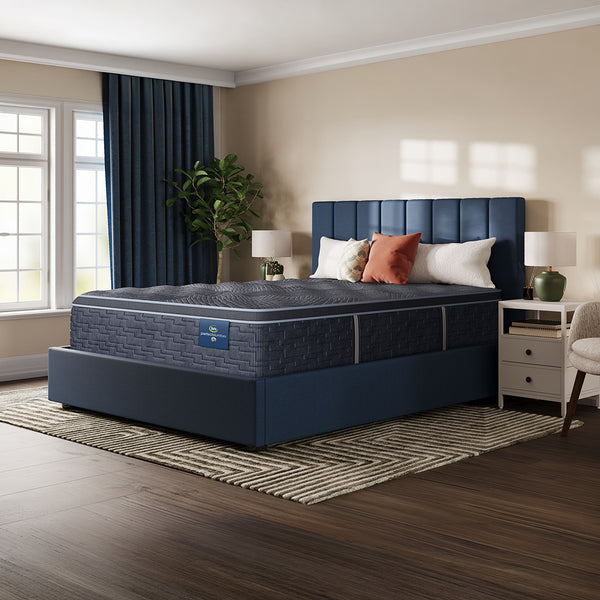 Feather Grove Plush Pillow Top Mattress from Serta in Queen Gel Foam, Made in USA - Angle view