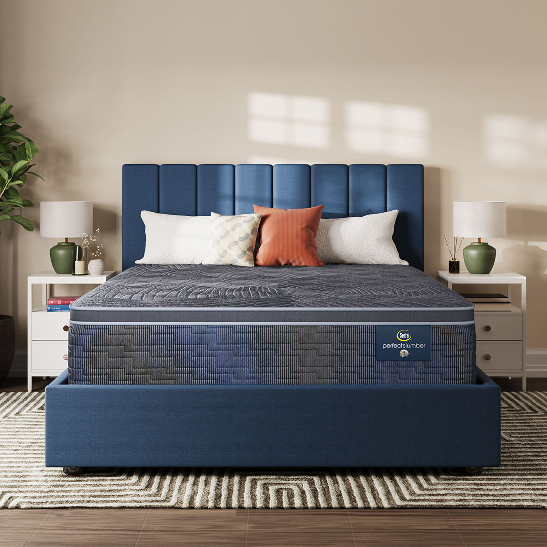 Feather Grove Plush Pillow Top Mattress from Serta in Queen Gel Foam with Cooling, Made in USA - Front view