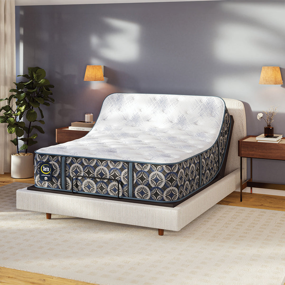 Perfect Sleeper® Cascade Range Medium Mattress from Serta in Queen Memory Foam, Made in USA - Angle view