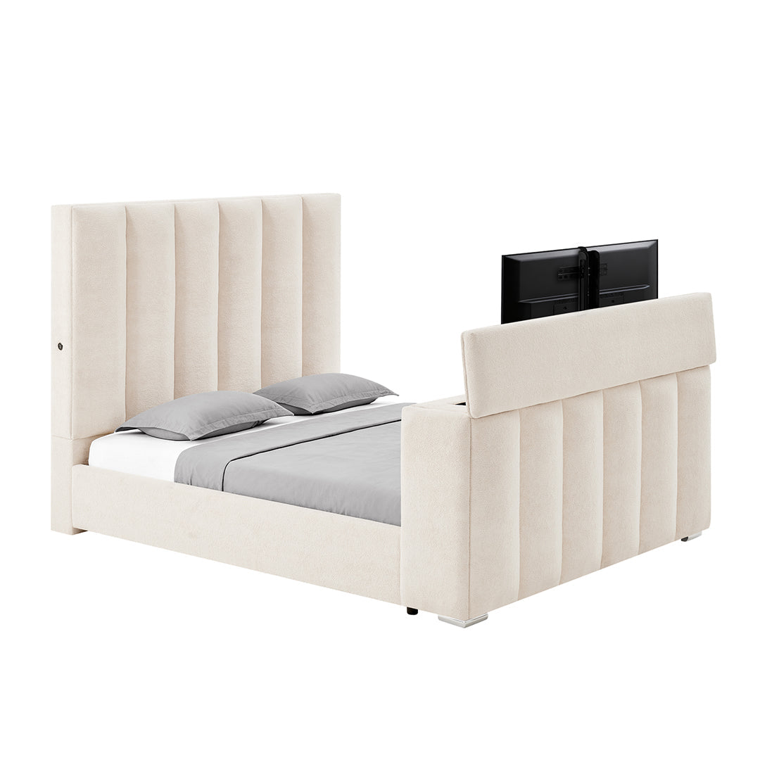 Serenity Upholstered Bed with Speakers