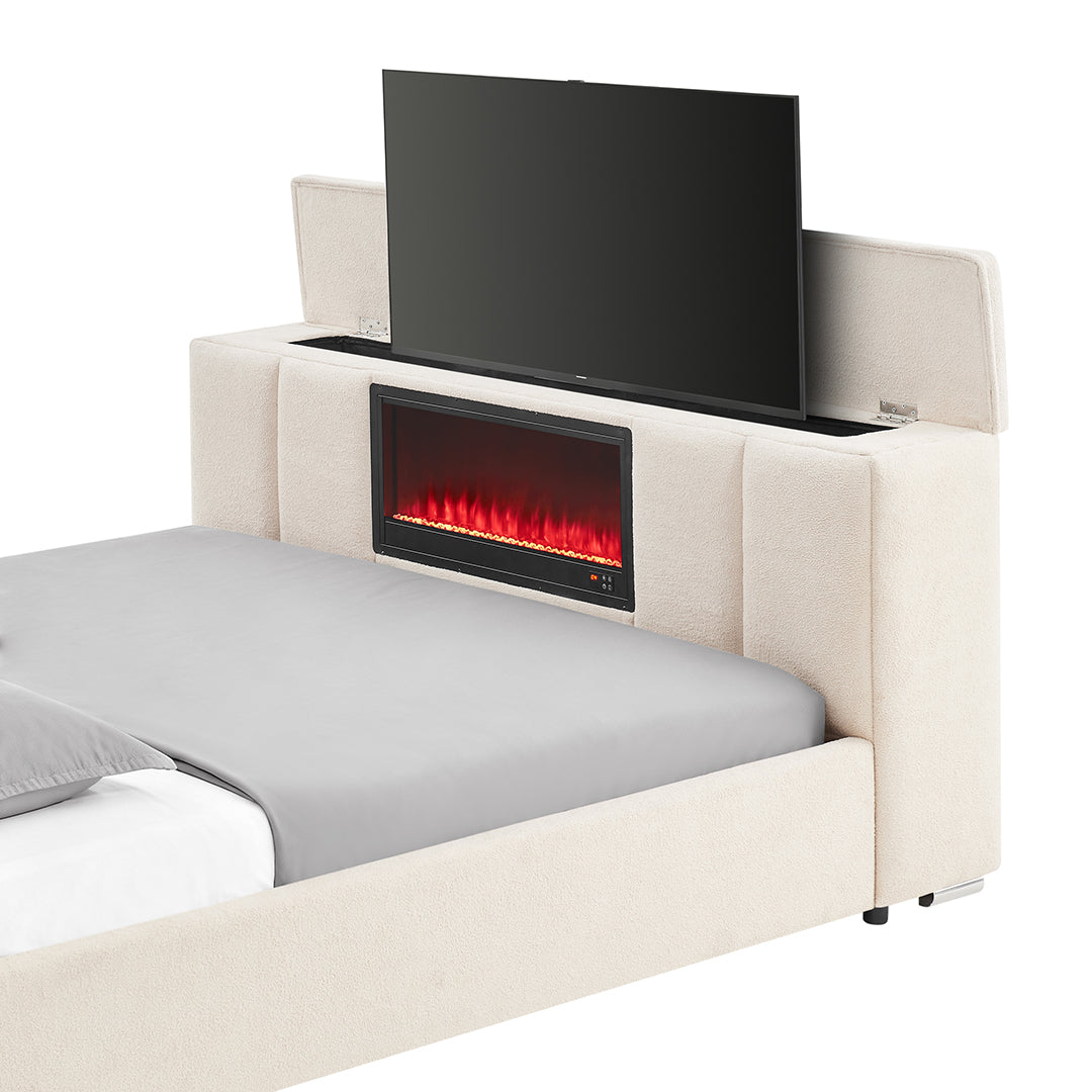 Serenity Upholstered Bed with Speakers