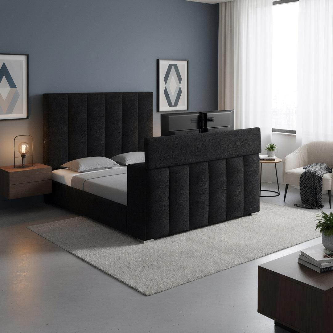 Serenity Upholstered Bed with Speakers