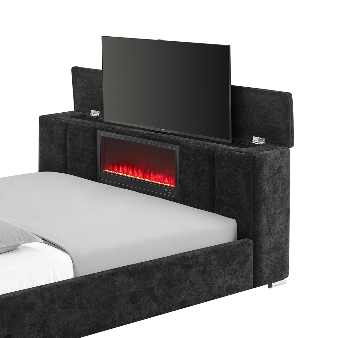 Serenity Upholstered Bed with Speakers