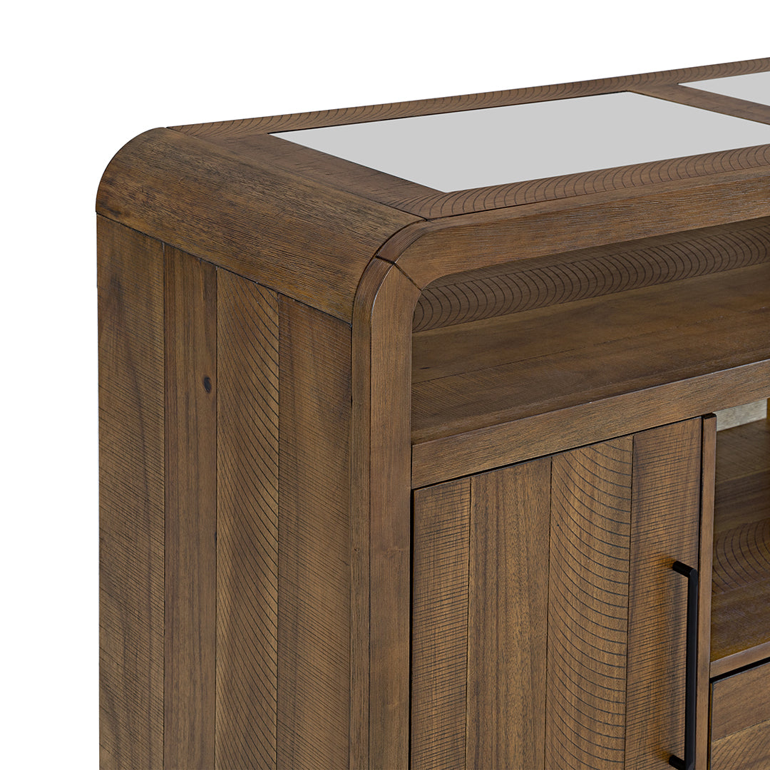 Apex Sideboard from Holland House in Brown Veneer with USB Port - Side view