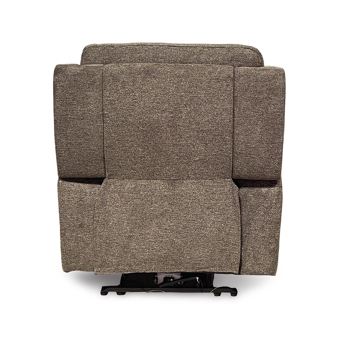 Sahara Power Glider Recliner from Cheers in Brown Performance Fabric with Cup Holders, Power Recline - Reclined position