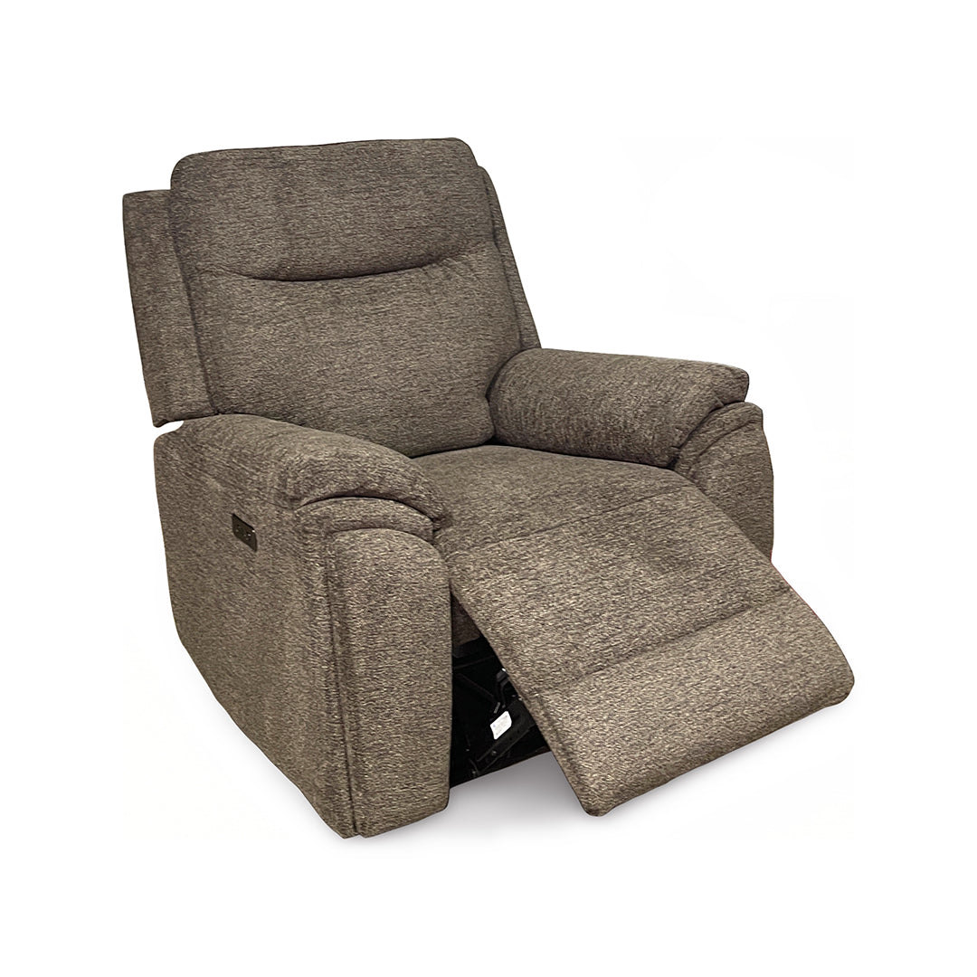 Sahara Power Glider Recliner from Cheers in Brown Performance Fabric - Reclined position