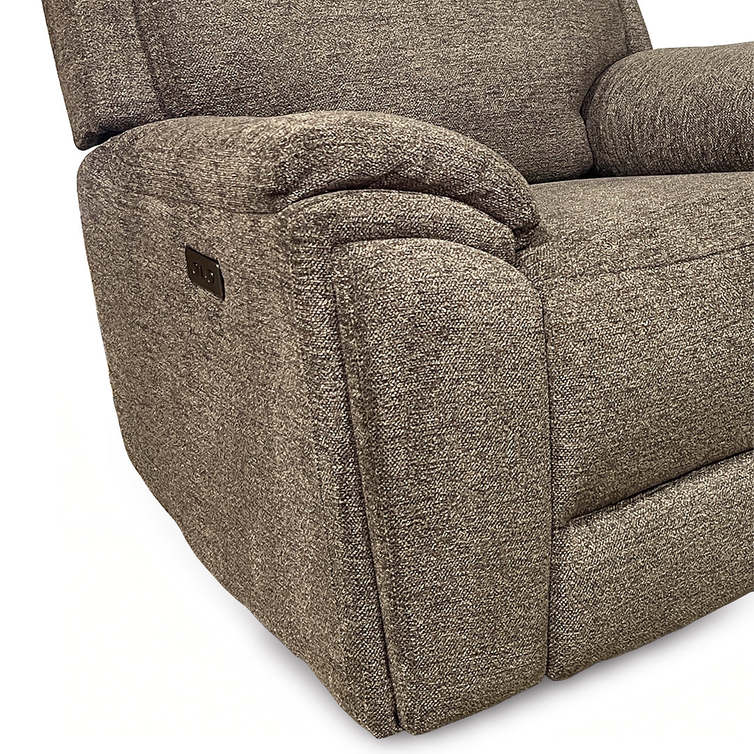 Sahara Power Glider Recliner from Cheers in Brown Performance Fabric - Reclined position
