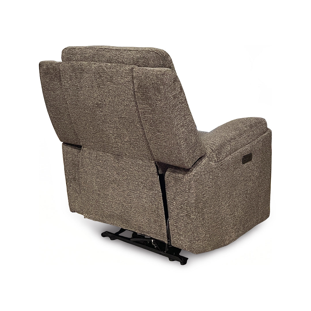 Sahara Power Glider Recliner from Cheers in Brown Performance Fabric - Reclined position