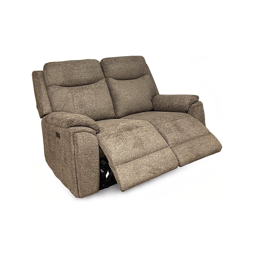Sahara Power Reclining Loveseat from Cheers in Brown Performance Fabric - Reclined position
