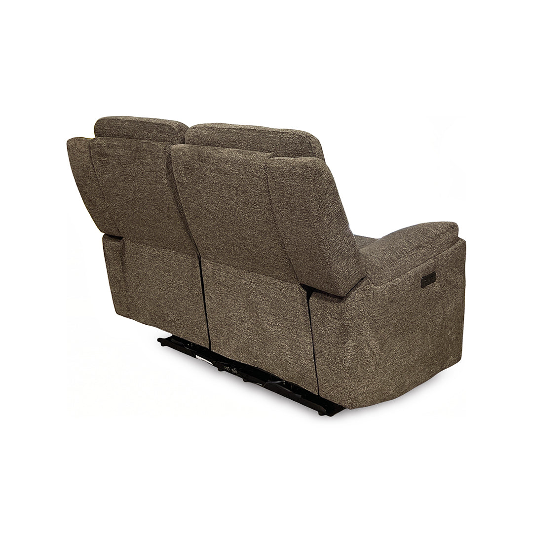 Sahara Power Reclining Loveseat from Cheers in Brown Performance Fabric - Reclined position