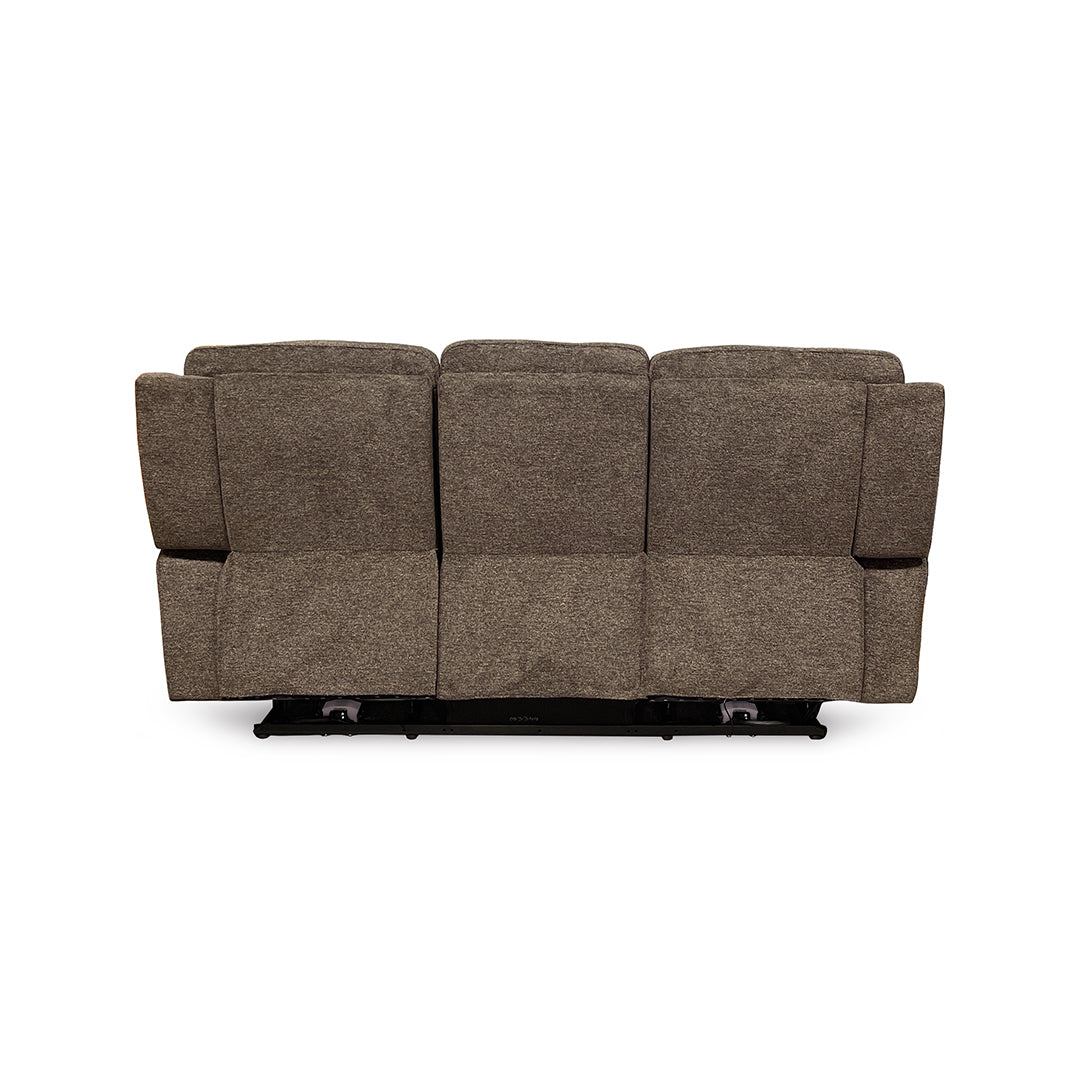 Sahara Power Reclining Sofa from Cheers in Brown Performance Fabric with Cup Holders, Power Recline - Reclined position