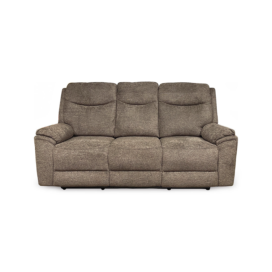Sahara Power Reclining Sofa from Cheers in Brown Performance Fabric with Cup Holders, Power Recline - Reclined position