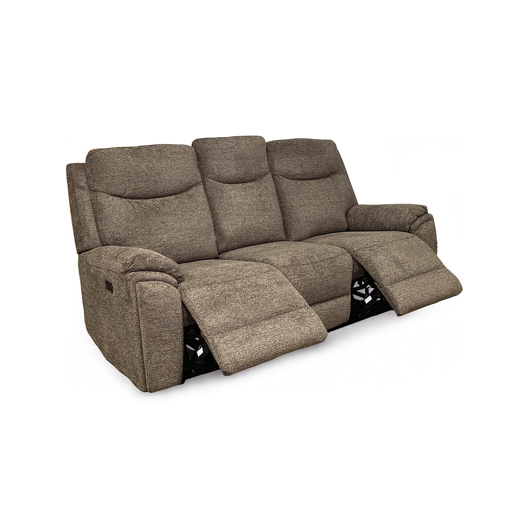 Sahara Power Reclining Sofa from Cheers in Brown Performance Fabric - Reclined position