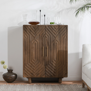 Holmes Mango Wood Artisan Bar Cabinet