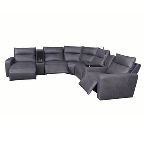 Tahoe Power Reclining Sectional with Chaise - Gray