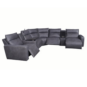 Tahoe Power Reclining Sectional with Chaise - Gray