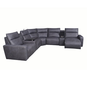 Tahoe Power Reclining Sectional with Chaise - Gray