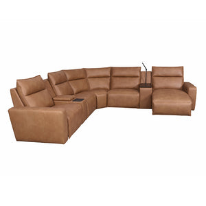 Tahoe Power Reclining Sectional with Chaise - Brown