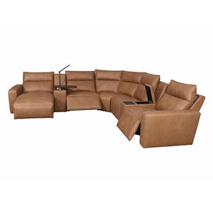 Tahoe Power Reclining Sectional with Chaise - Brown