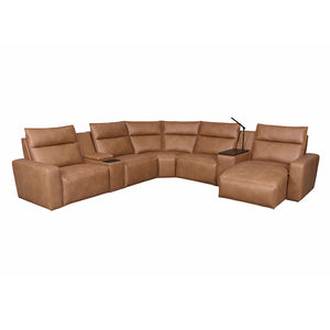 Tahoe Power Reclining Sectional with Chaise - Brown